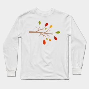 Autumn leaves on a branch Long Sleeve T-Shirt